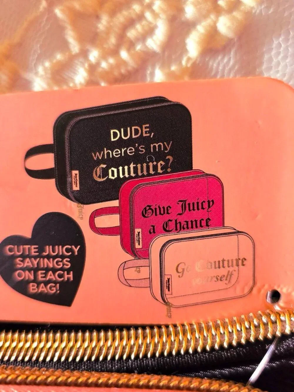Juicy Couture 3 Piece Packing Cube Set NWT
